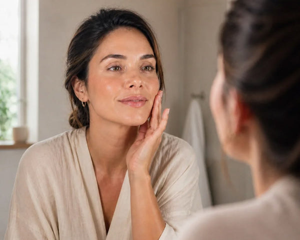 Confident woman with defined jawline showing GlowLift results after consistent use